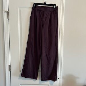 HALARA Wide Leg Trousers in Deep Plum
